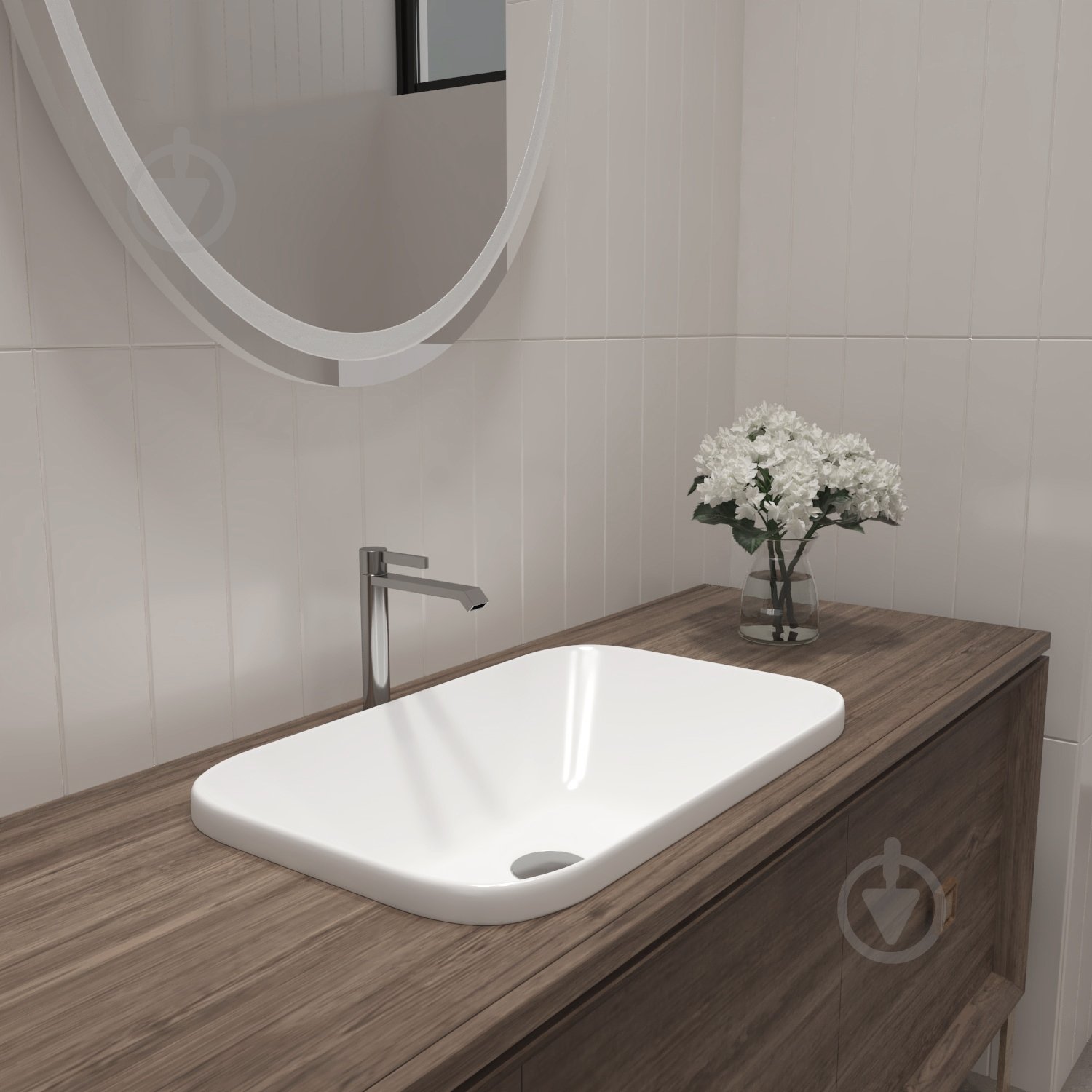 Умивальник Helmken 37060000 3 в 1: прямокутний 60 см, із сифоном і донним клапаном Сlick-clack, білий матовий - фото 7 Умивальник Helmken 37060000 3 в 1: прямокутний 60 см, із сифоном і донним клапаном Сlick-clack, білий матовий - фото 7