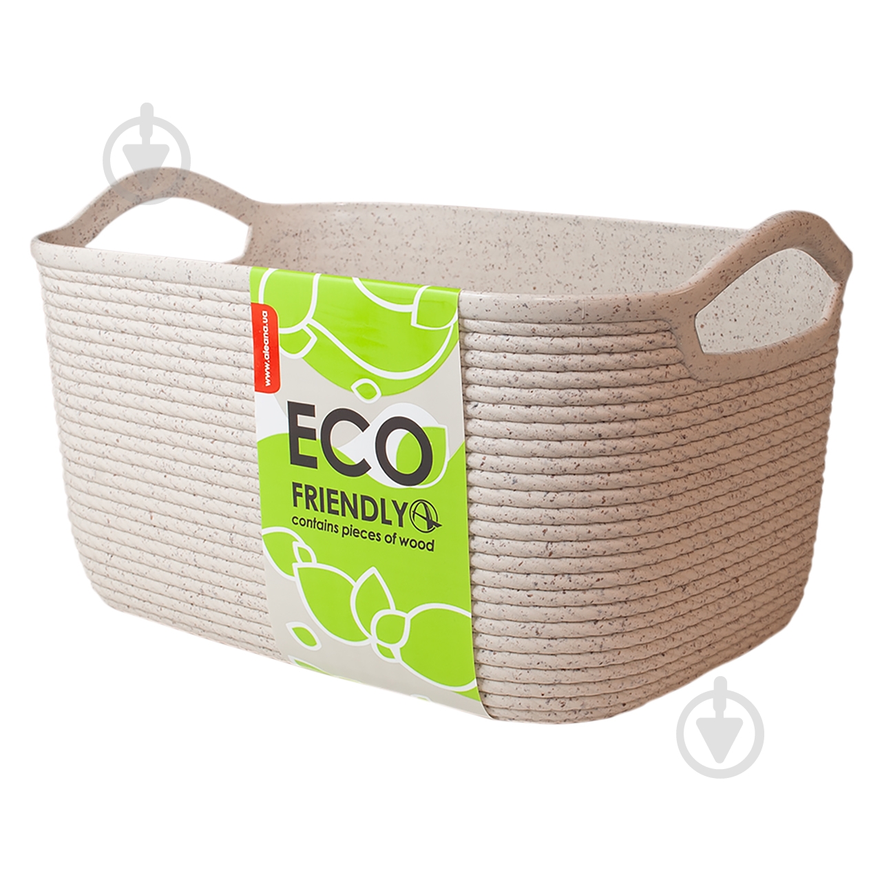 Кошик з ручками Алеана Джут M ECO WOOD біла роза екопластик - фото 1