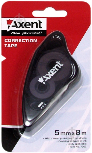Корректор ленточный Axent7003-A, 5 мм. * 8 м., черный - фото 7