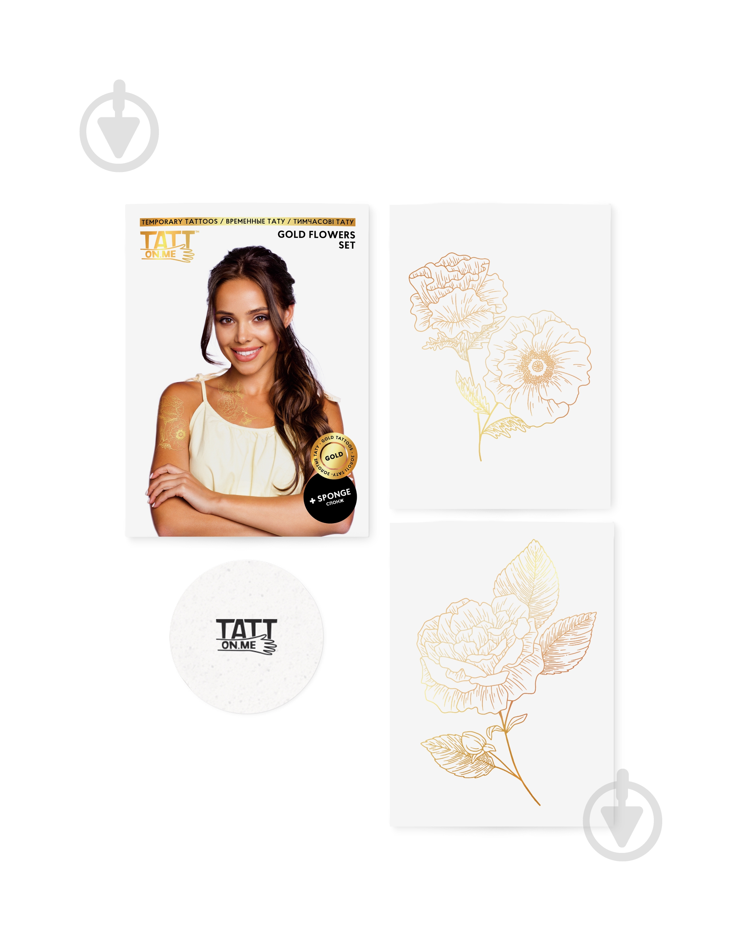 Тату тимчасове TATTon.me Gold Flower Set - фото 3