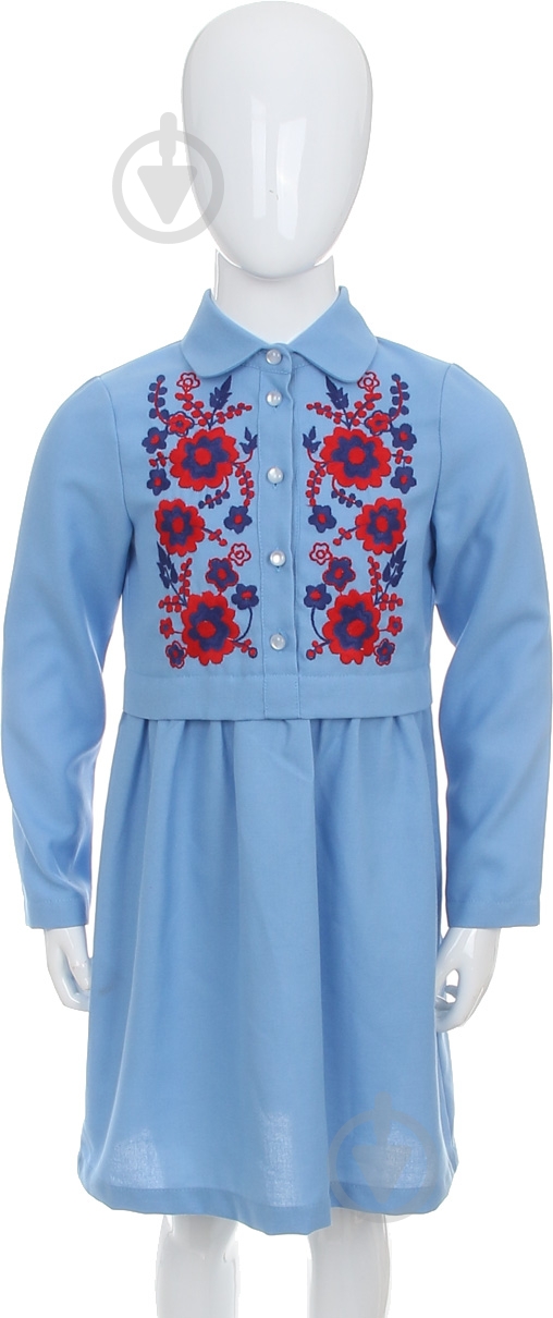 Платье Эдельвика 140 синий 168-19/00 - фото 4