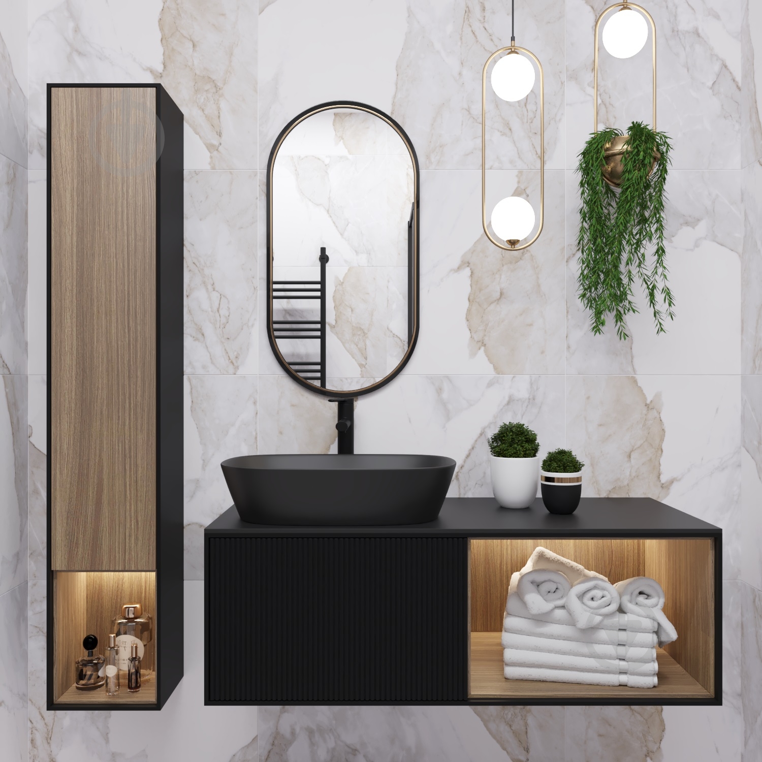 Умивальник Helmken 39360001 3 в 1: прямокутний 60 см, із сифоном і донним клапаном Сlick-clack, чорний матовий - фото 12 Умивальник Helmken 39360001 3 в 1: прямокутний 60 см, із сифоном і донним клапаном Сlick-clack, чорний матовий - фото 12