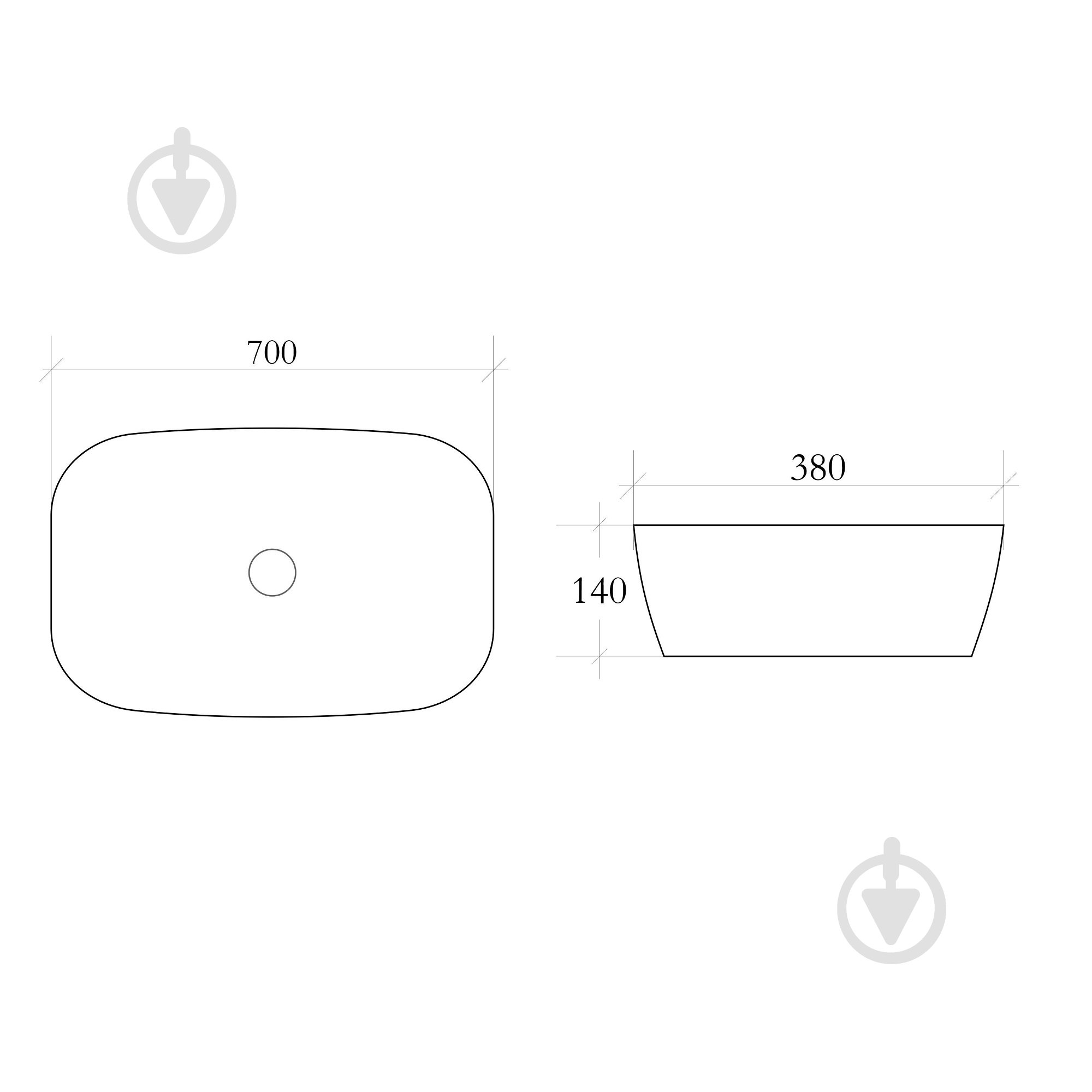 Умывальник Helmken 39370000 2 в 1: овальный 70 см с донным клапаном Сlick-clack, белый матовый - фото 5 Умывальник Helmken 39370000 2 в 1: овальный 70 см с донным клапаном Сlick-clack, белый матовый - фото 5