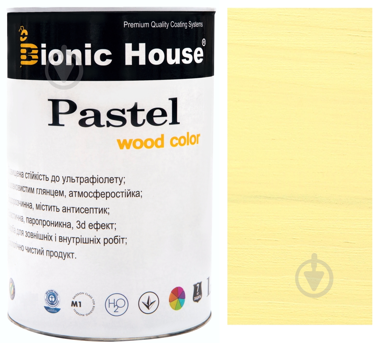 Краска Bionic House укрывная Pastel Wood Color Р219 цитрус шелковистый глянец 0,8 л - фото 1