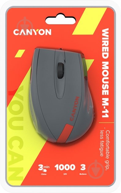 Мышь Canyon CNE-CMS11DG Gray/Red USB - фото 5