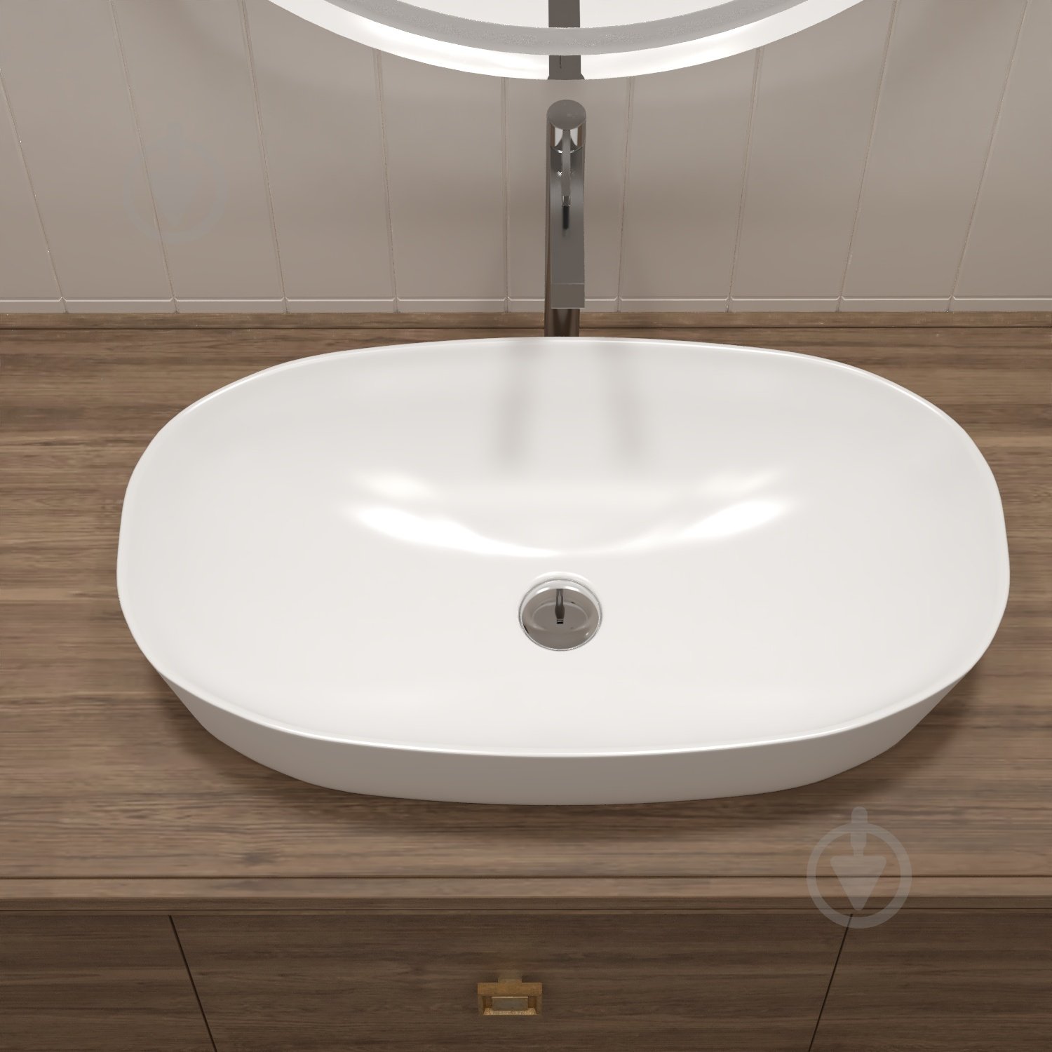 Умывальник Helmken 39370000 3 в 1: овальный 70 см, с сифоном и донным клапаном Сlick-clack, белый матовый - фото 7 Умывальник Helmken 39370000 3 в 1: овальный 70 см, с сифоном и донным клапаном Сlick-clack, белый матовый - фото 7