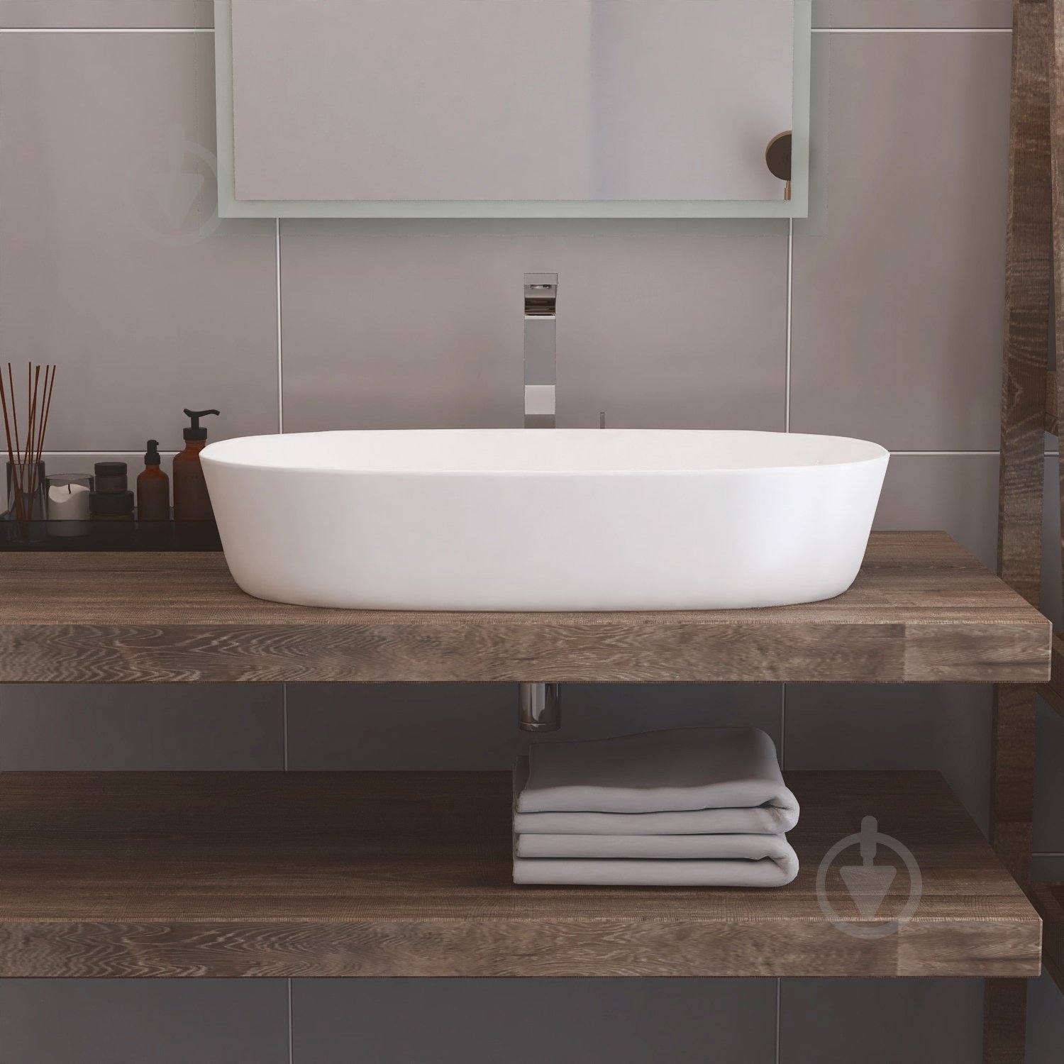 Умывальник Helmken 39370000 3 в 1: овальный 70 см, с сифоном и донным клапаном Сlick-clack, белый матовый - фото 9 Умывальник Helmken 39370000 3 в 1: овальный 70 см, с сифоном и донным клапаном Сlick-clack, белый матовый - фото 9