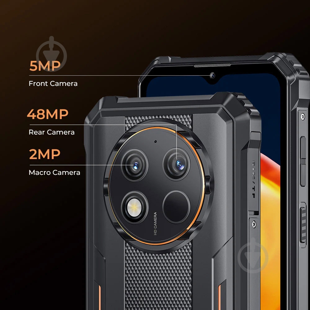 Смартфон Oukitel G1 6/256GB black/orange (G1_Orange) - фото 11