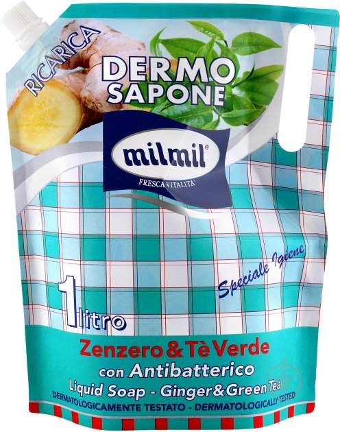 Крем-мило Mil Mil Імбир та зелений чай (запаска) 1000 мл - фото 1