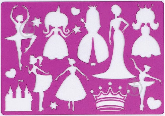 Трафарет пластиковий, 9820/3, напівпрозорий, 31х20, "Принцеси" Koh-i-Noor - фото 1