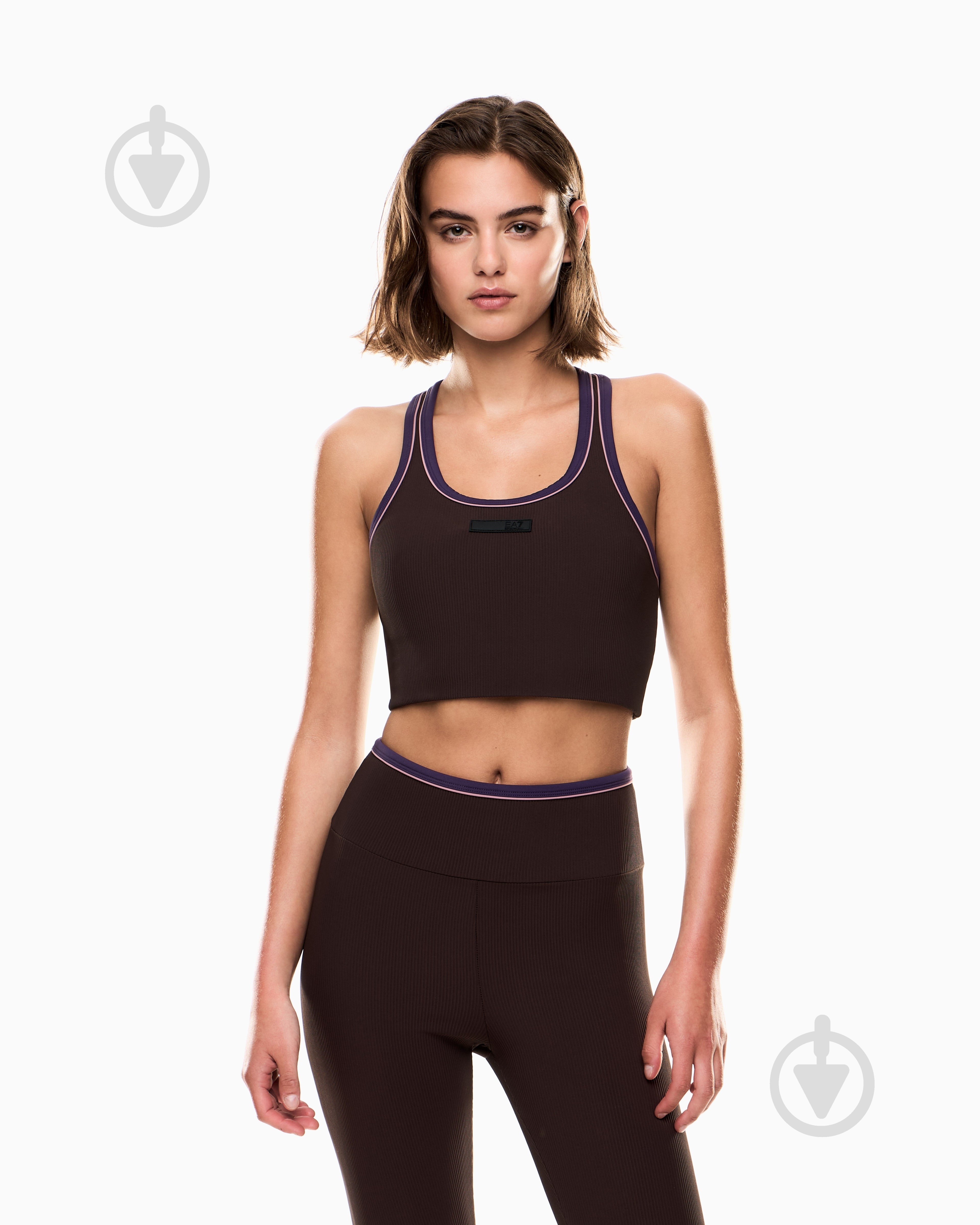 Бра EA7 VIGOR7 LAB W RIBBED BRA 7W000576-AF15721-U6031 р.S коричневый - фото 1