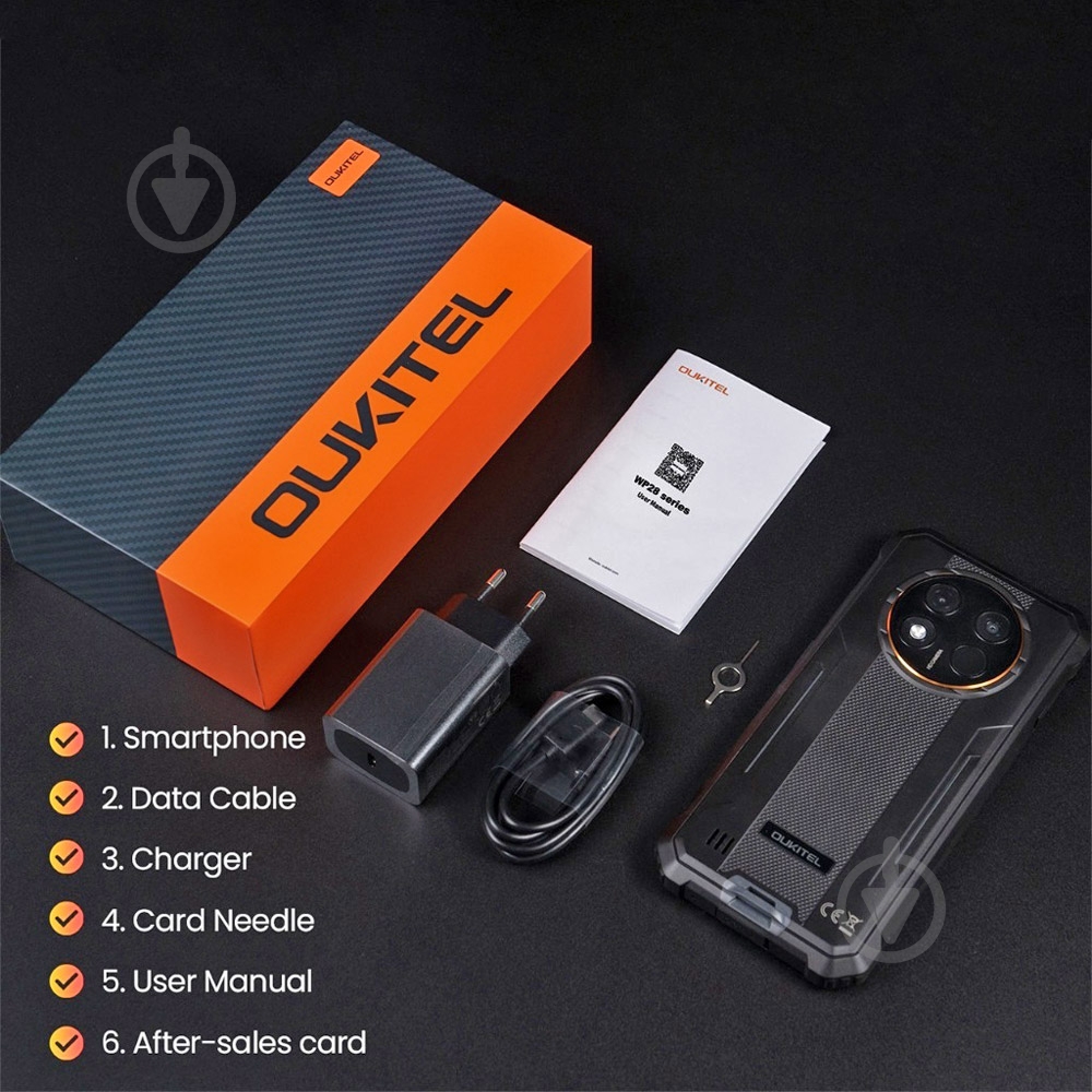 Смартфон Oukitel WP28S 4/128GB black/orange (WP28SOrange) - фото 9