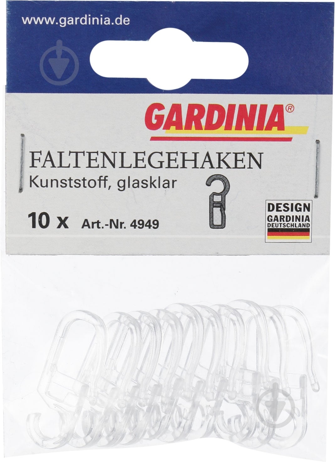 Крючки Gardinia 35 мм прозрачный 10 шт. - фото 2