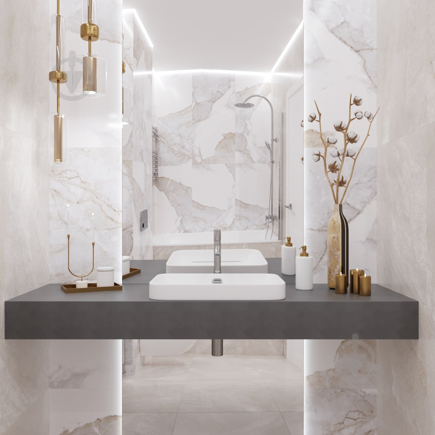 Умивальник Helmken 44156000 2 в 1: прямокутний 56 см, перелив із донним клапаном Сlick-clack, білий матовий - фото 8