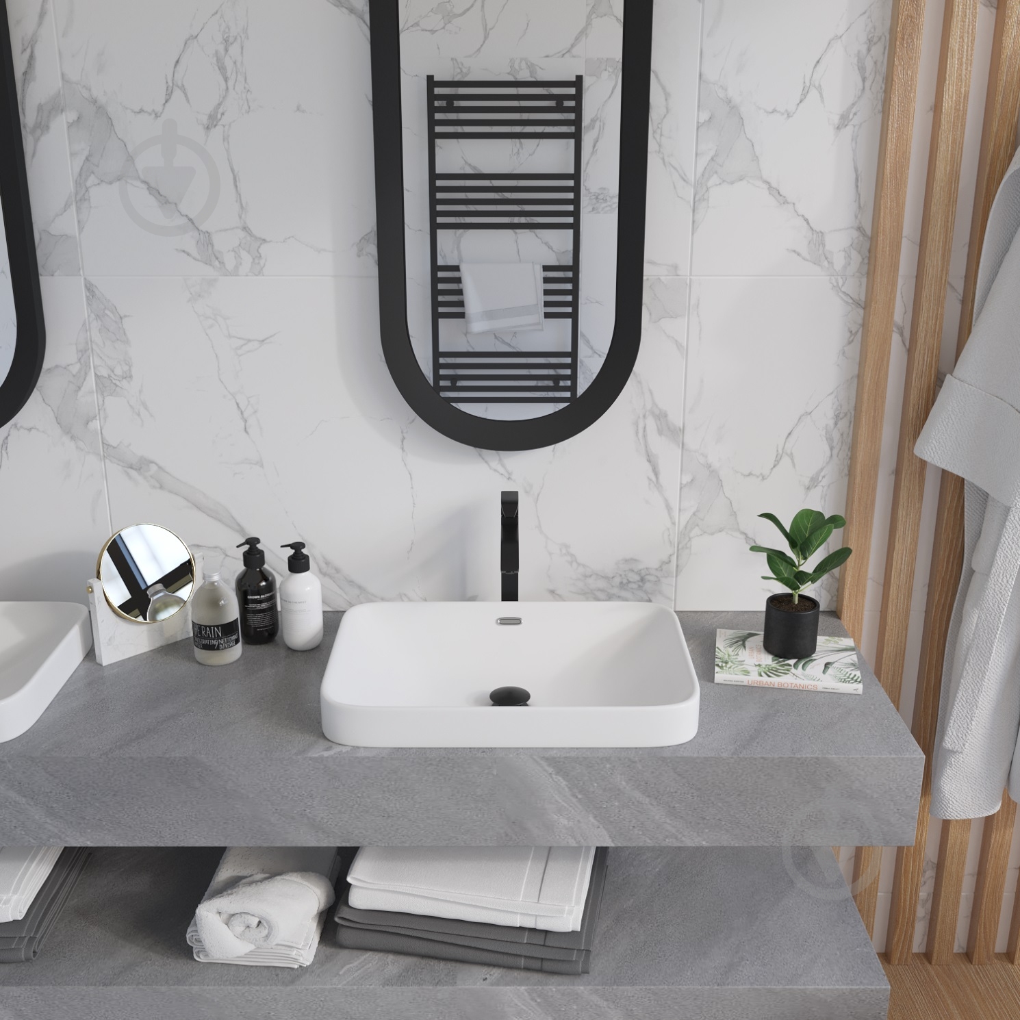 Умивальник Helmken 44156000 3 в 1: прямокутний 56 см, перелив, із сифоном і донним клапаном Сlick-clack, золото - фото 6 Умивальник Helmken 44156000 3 в 1: прямокутний 56 см, перелив, із сифоном і донним клапаном Сlick-clack, золото - фото 6