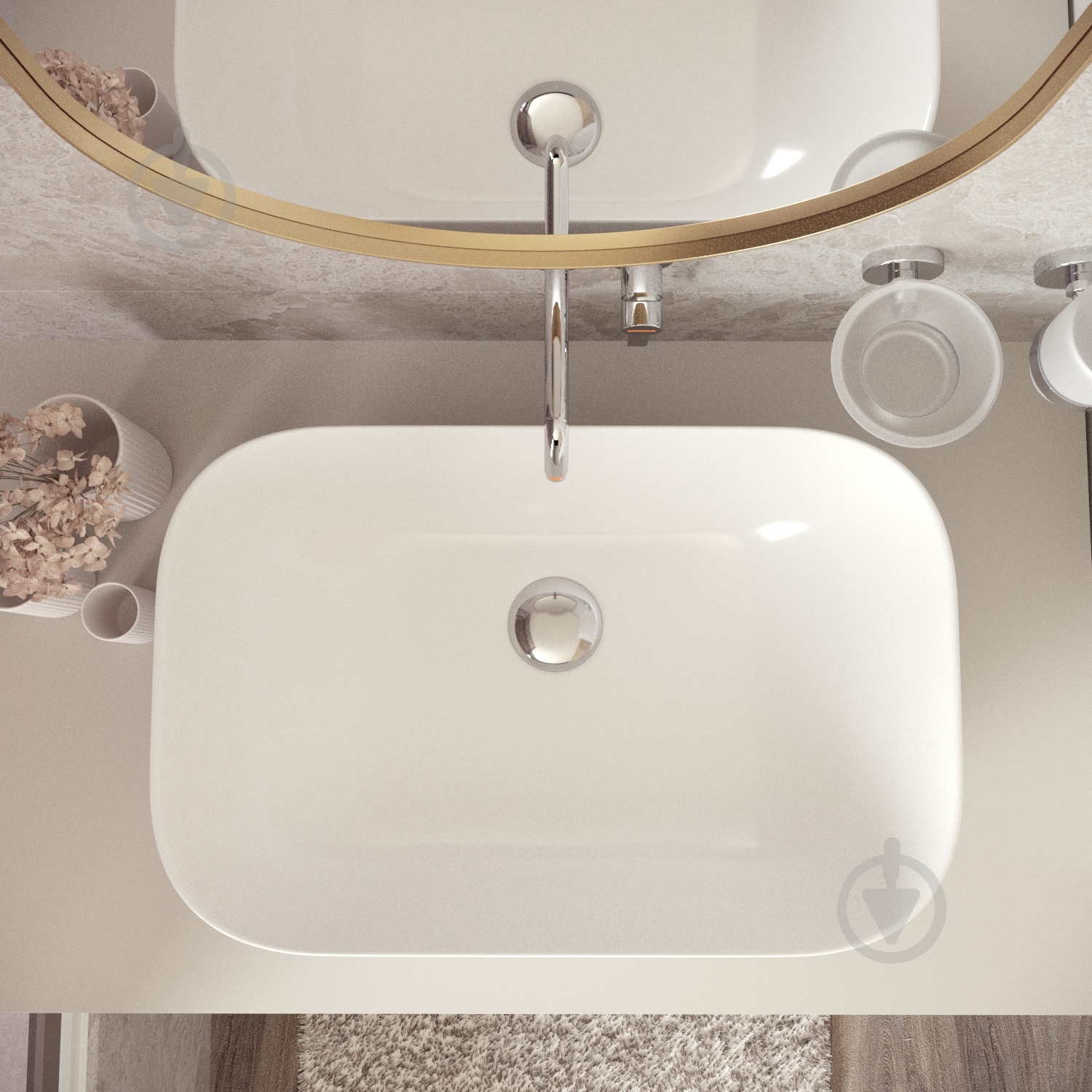 Умывальник Helmken 45450000 прямоугольный 50,5 см, белый - фото 7