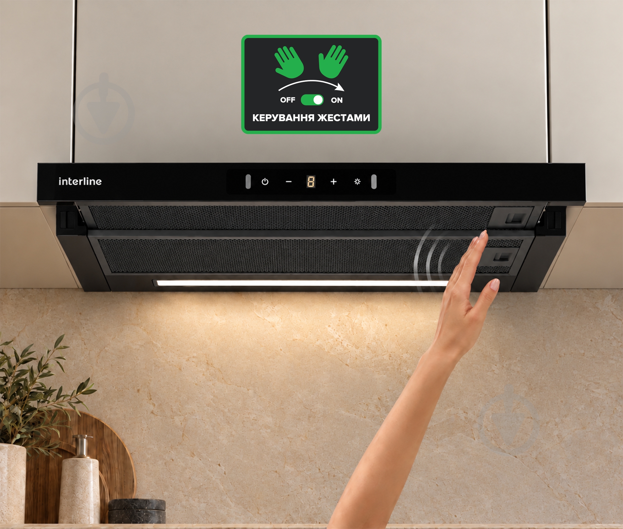 Вытяжка Interline SLIM PLUS GLASS BL A/60 - фото 4
