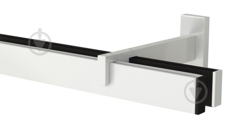 Комплект карнизу Quadrum подвійний 17/250 см зебра з чорними гачками - фото 1 Комплект карнизу Quadrum подвійний 17/250 см зебра з чорними гачками - фото 1