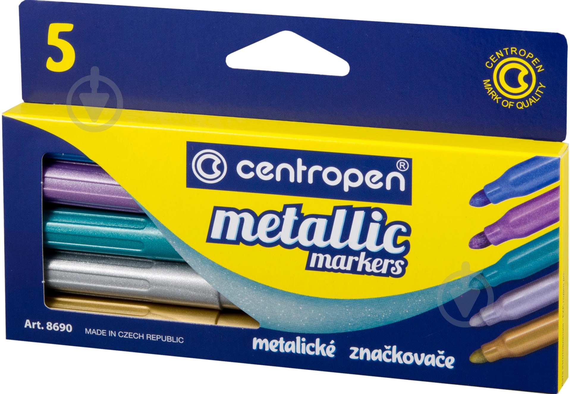 Набор фломастеров 8690 Metallic, 5 шт. Centropen - фото 1