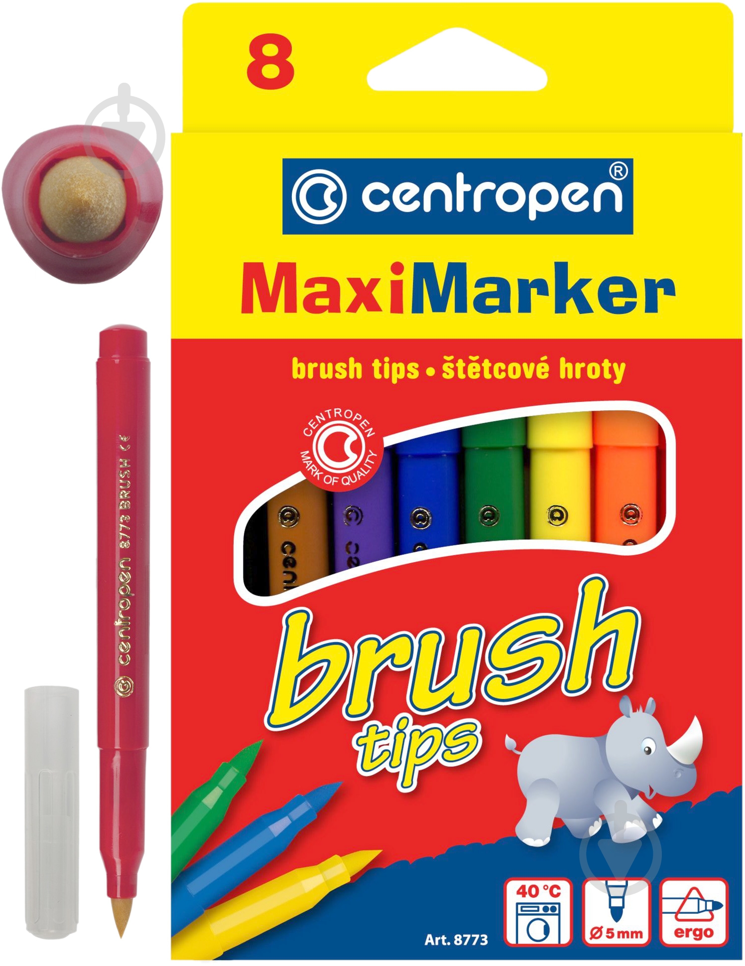 Набор фломастеров 8773 Brush, 8 шт. Centropen - фото 3