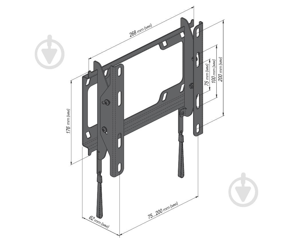 Крепление для телевизора Expert E20N наклонные 19"-43" черный - фото 4