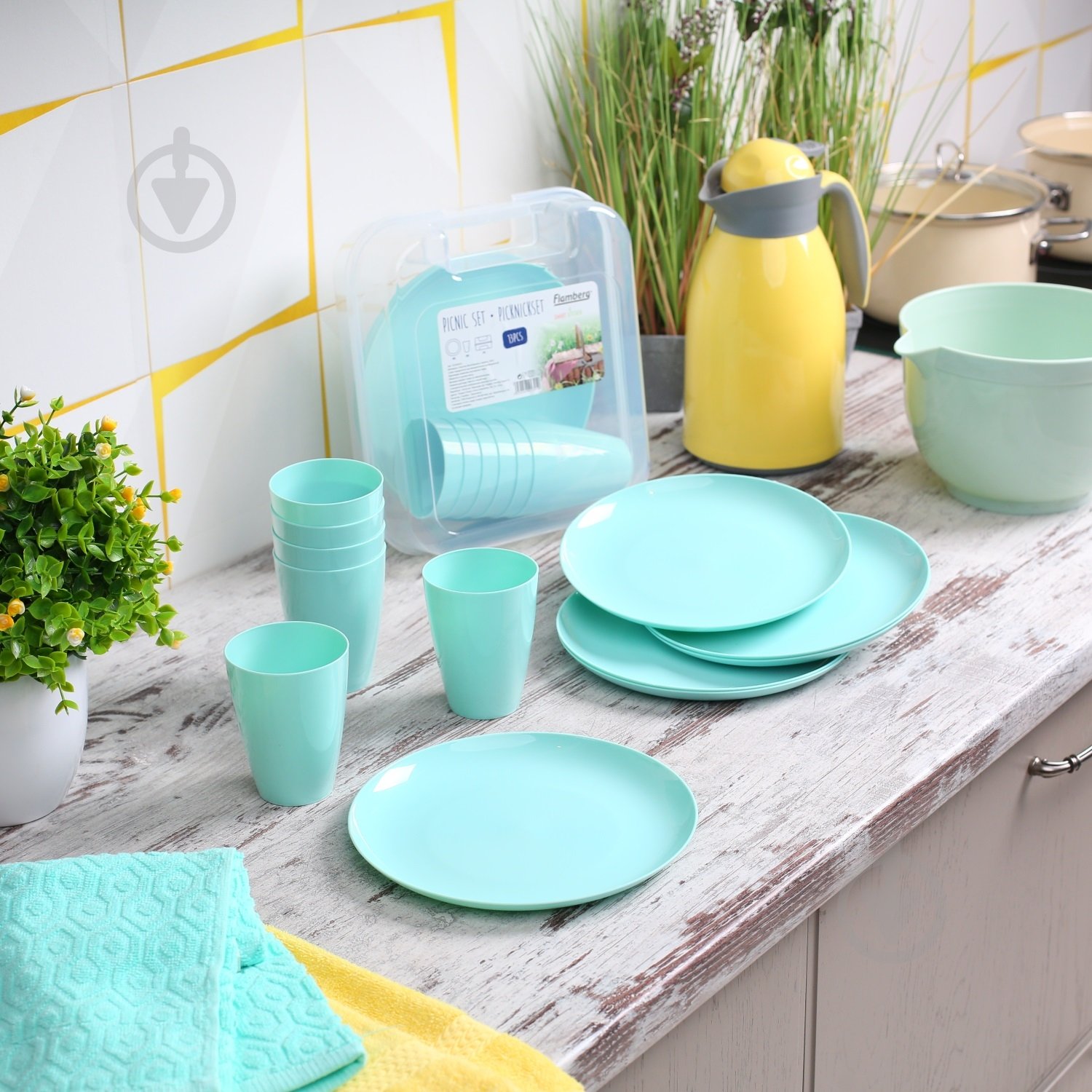 Набір для пікніка Smart Kitchen by Flamberg Joy New 13 предметів ментоловий - фото 3