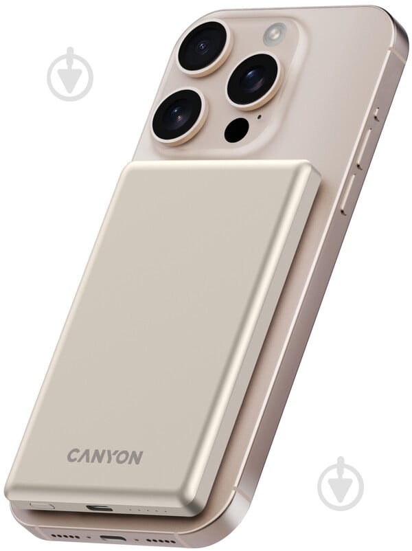 Повербанк Canyon OnPower 505 slim Magsafe PD20W 5000 mAh beige (CNS-CPB505BE) - фото 7