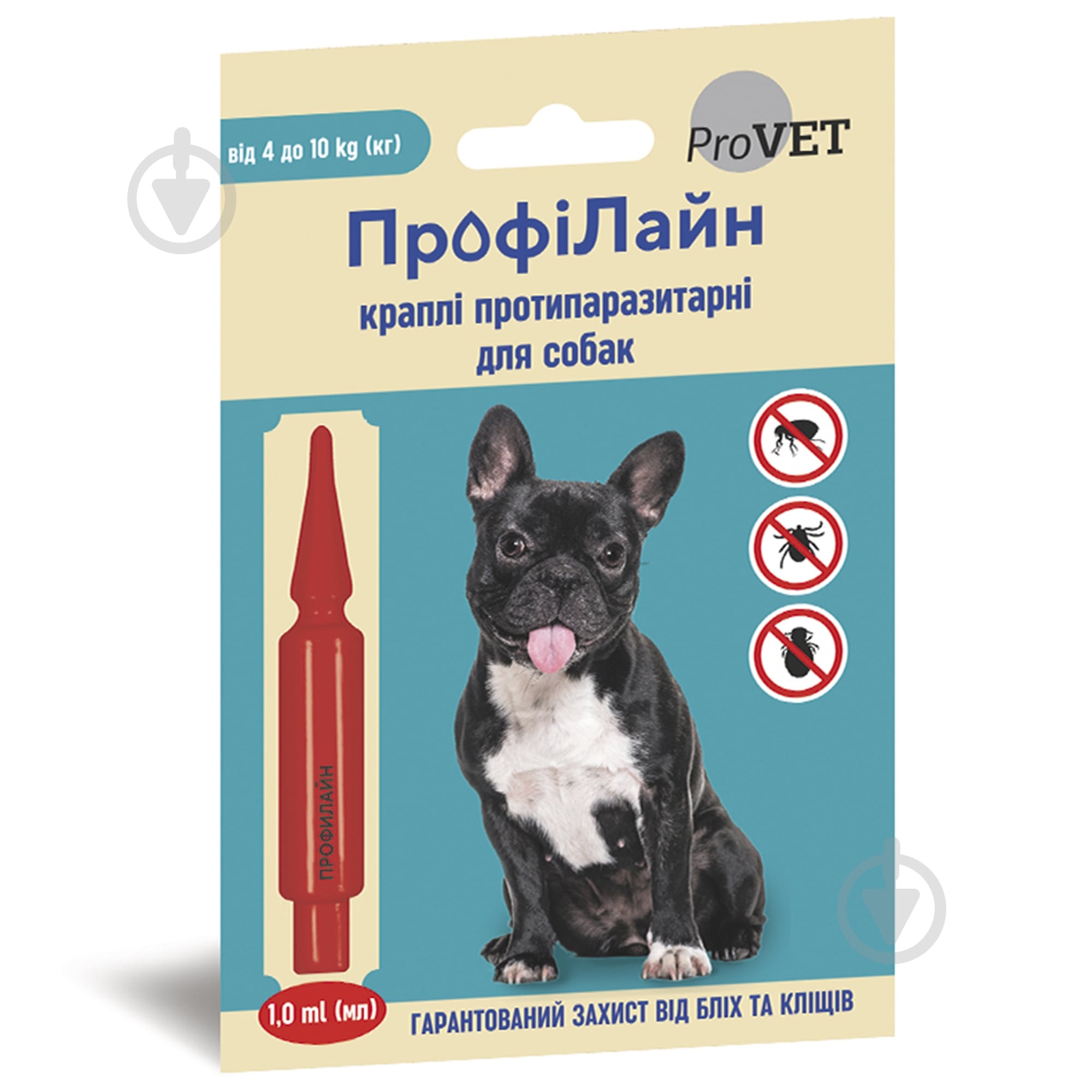 Капли ProVET ПрофиЛайн от блох и клещей для собак весом 4-10 кг x 1 мл - фото 1