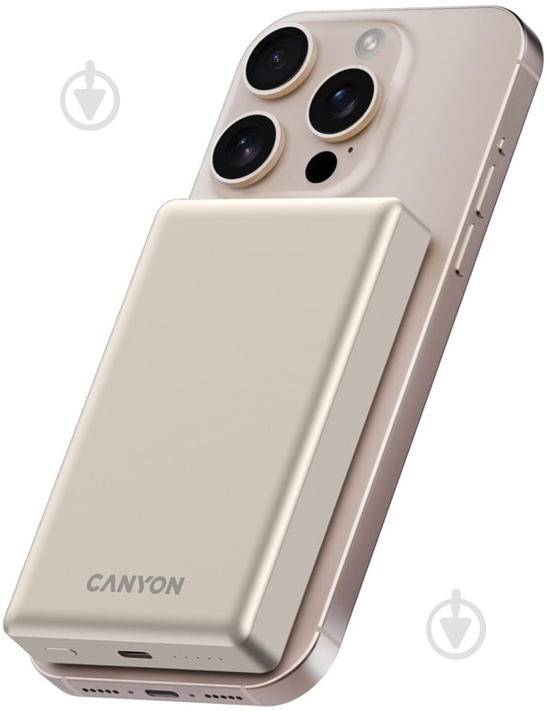 Повербанк Canyon OnPower 510 slim Magsafe PD20W 10000 mAh beige (CNS-CPB510BE) - фото 7