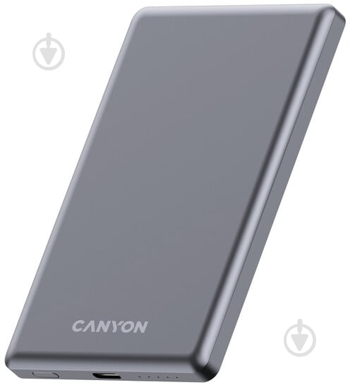 Повербанк Canyon OnPower 505 slim Magsafe PD20W 5000 mAh dark grey (CNS-CPB505DG) - фото 2