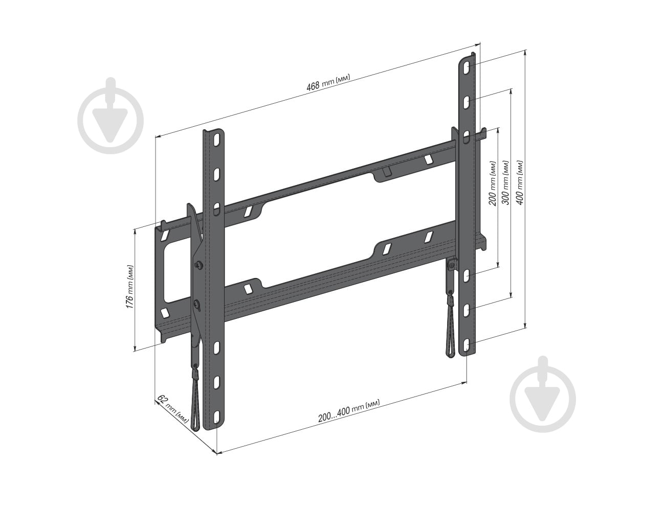 Кронштейн Expert наклонный для ТВ E40N наклонные 32"-65" черный - фото 5