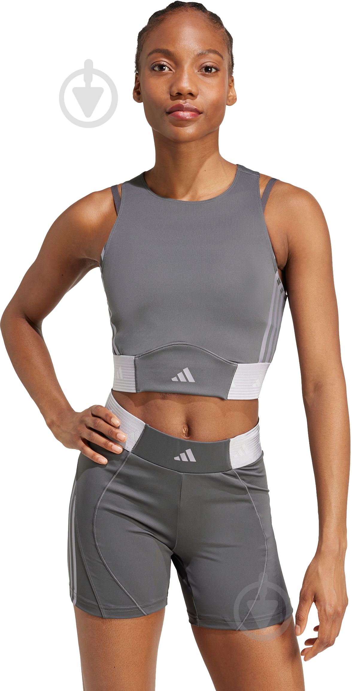 Топ Adidas HYGLM TK Q3 IK5504 р.S серый - фото 1