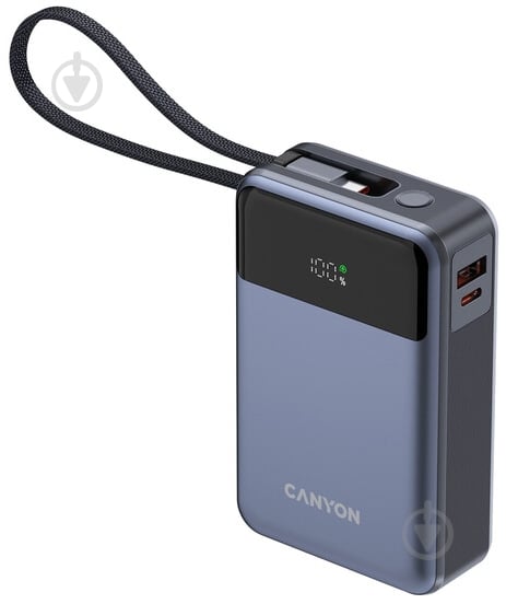 Повербанк Canyon OnPower 600 built-in cable PD65W 20000 mAh dark grey (CNS-CPB600DG) - фото 2