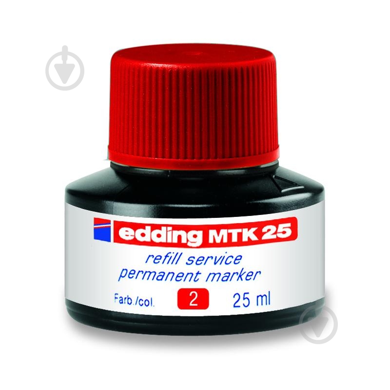 Чернила Permanent 25 мл красный e-mtk25/02 Edding 1 шт. - фото 1