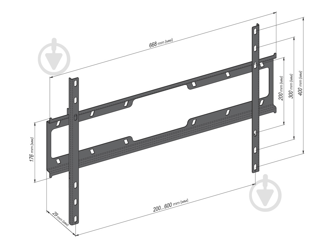 Крепление для телевизора Expert E60F фиксированные 40"-80" черный - фото 4