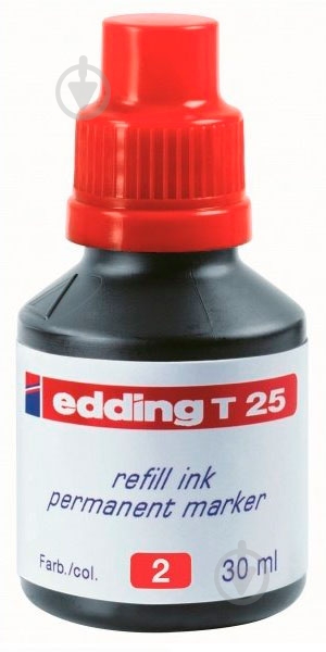 Чернила Permanent 30 мл красный e-t25/02 Edding 1 шт. - фото 1