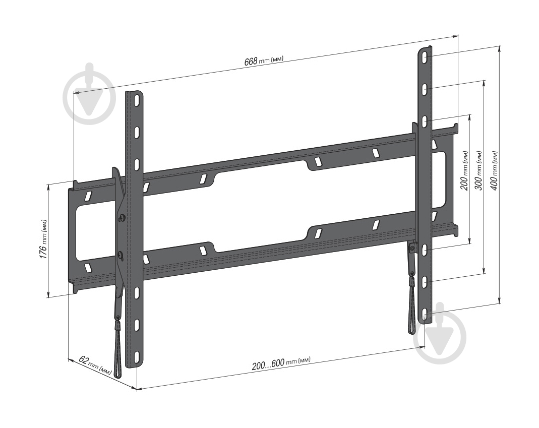Крепление для телевизора Expert E60N наклонные 40"-80" черный - фото 4 Крепление для телевизора Expert E60N наклонные 40"-80" черный - фото 4