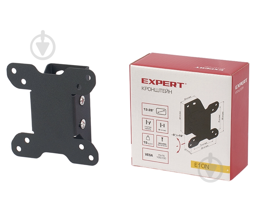 Крепление для телевизора Expert E10N наклонные 13"-28" черный - фото 2