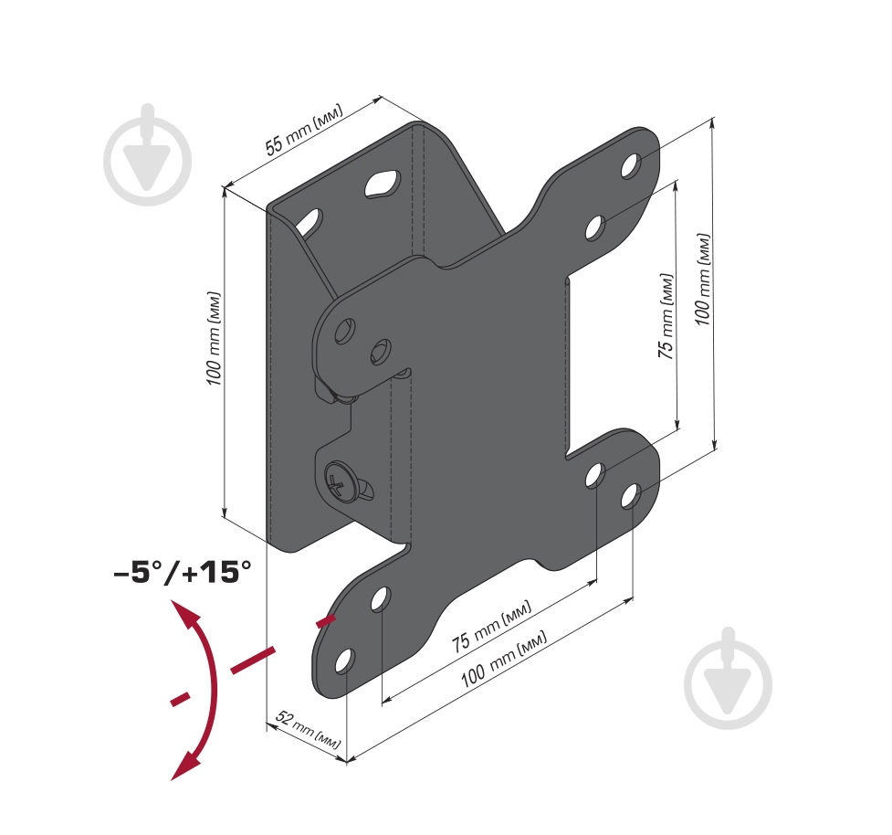 Крепление для телевизора Expert E10N наклонные 13"-28" черный - фото 4
