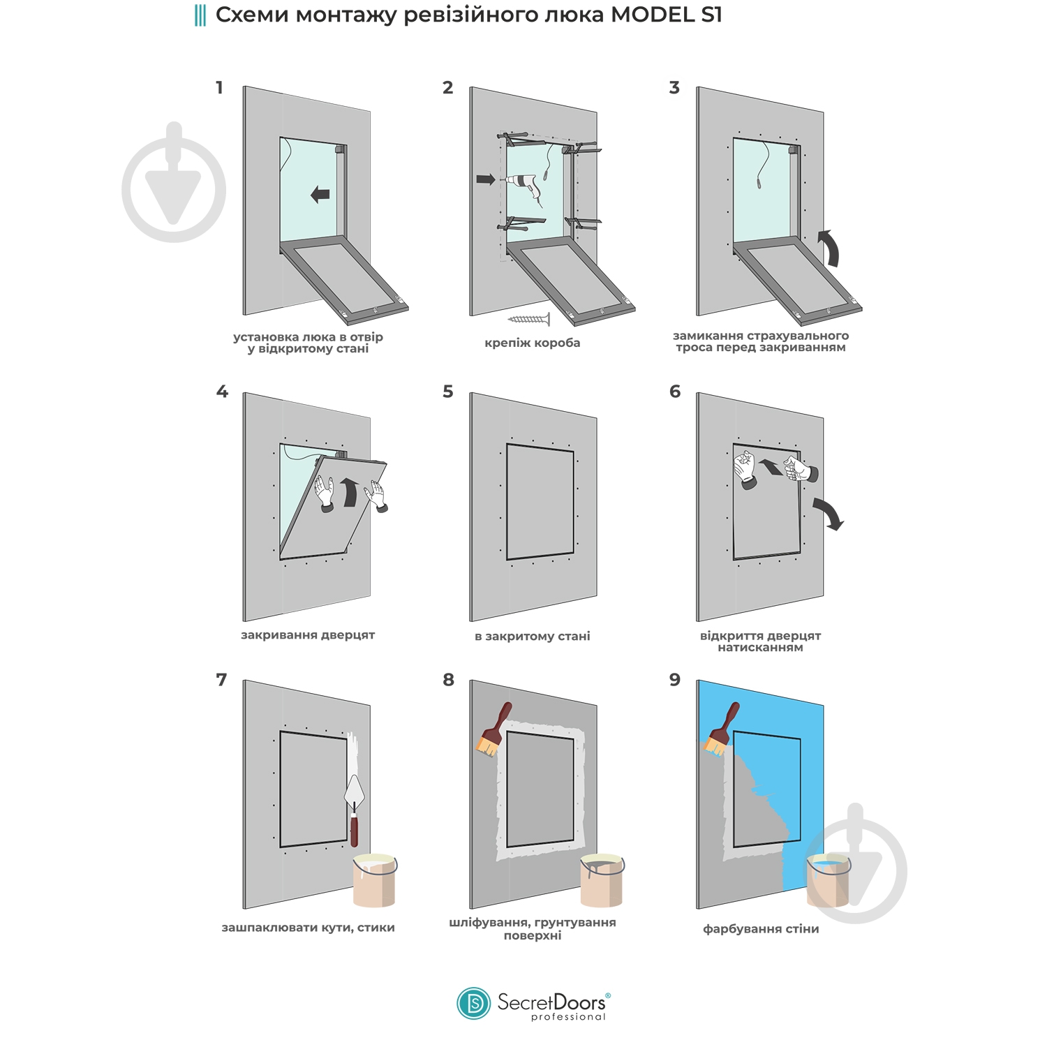 Ревізійний люк SecretDoors professional Model S1 600х300 - фото 5