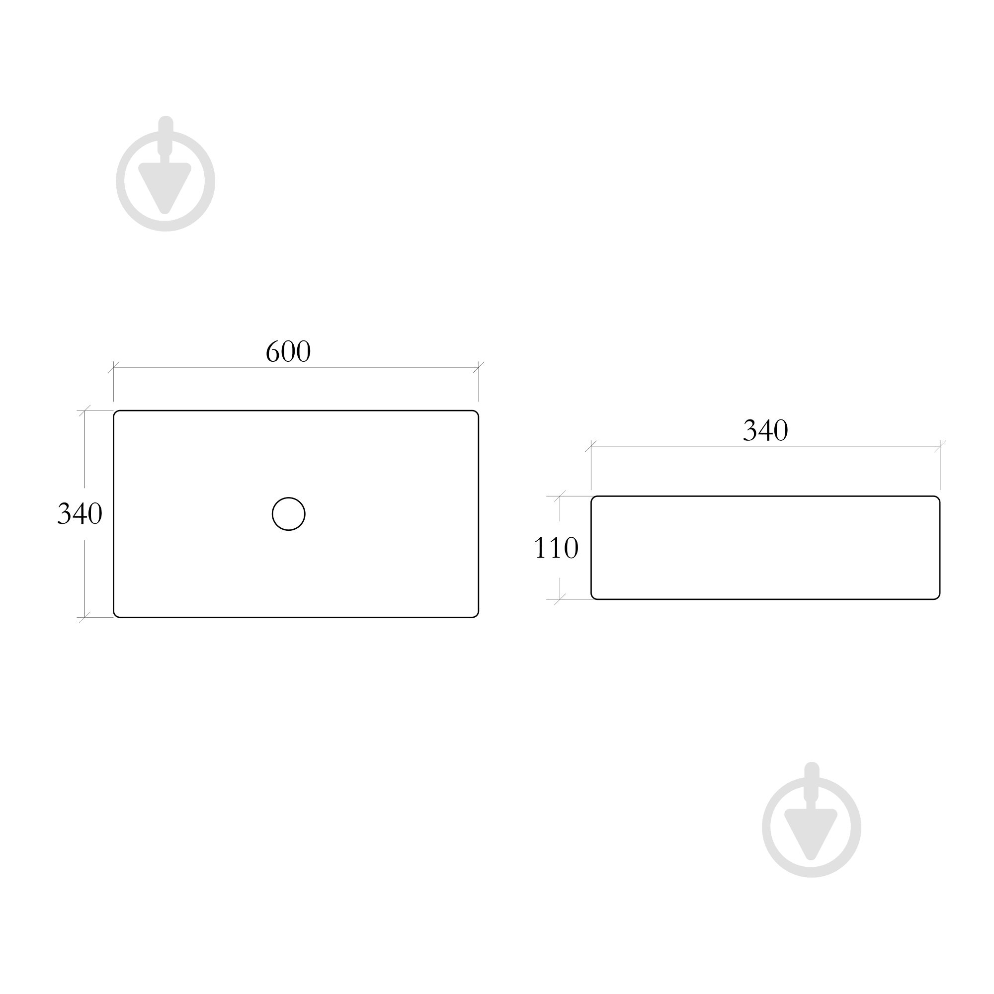 Умывальник Helmken 48760000 2 в 1: прямоугольный 60 см с донным клапаном Сlick-clack, хром - фото 5 Умывальник Helmken 48760000 2 в 1: прямоугольный 60 см с донным клапаном Сlick-clack, хром - фото 5