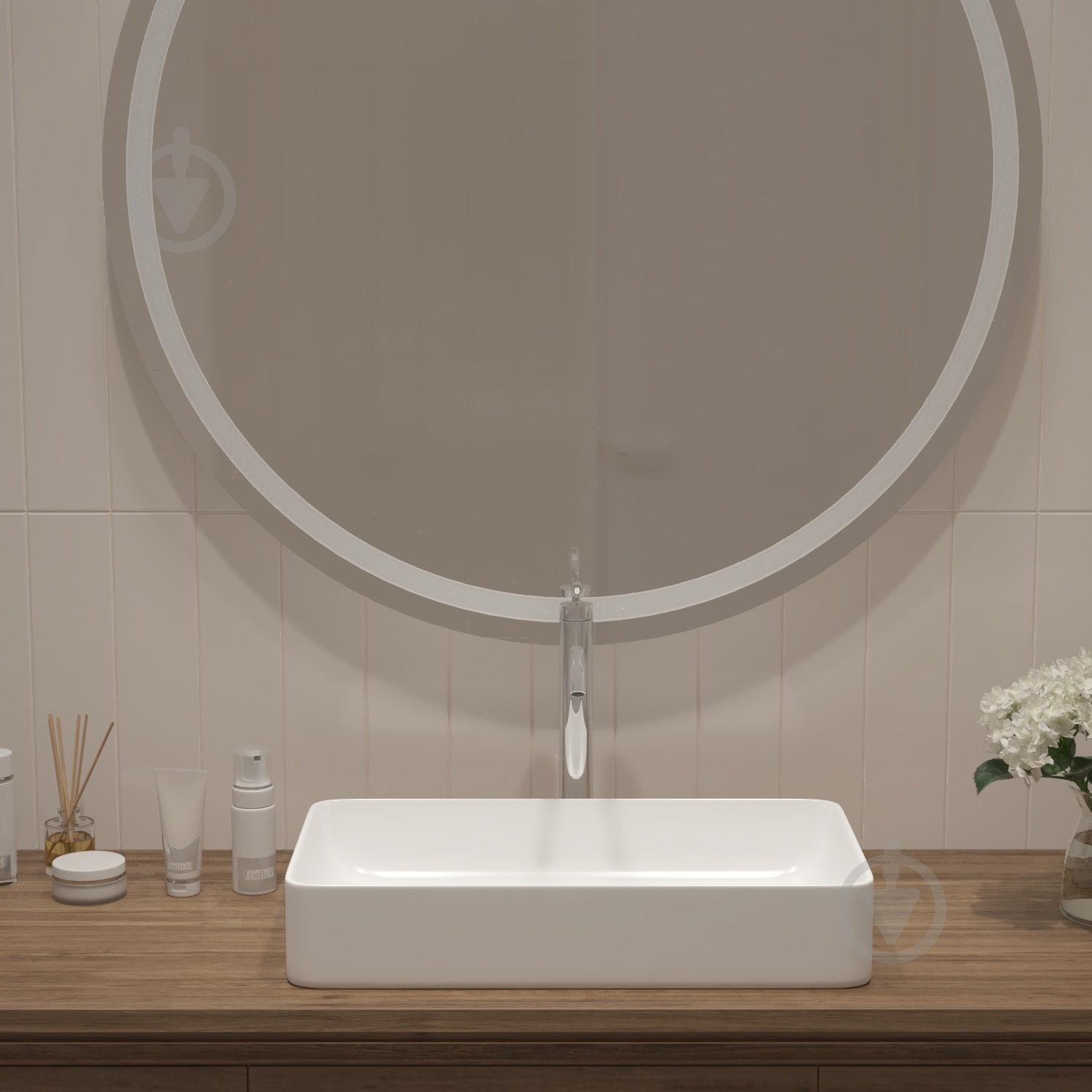 Умывальник Helmken 48760000 2 в 1: прямоугольный 60 см с донным клапаном Сlick-clack, черный матовый - фото 10 Умывальник Helmken 48760000 2 в 1: прямоугольный 60 см с донным клапаном Сlick-clack, черный матовый - фото 10