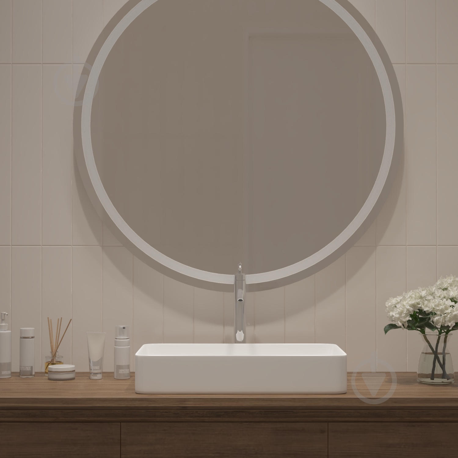 Умывальник Helmken 48760000 3 в 1: прямоугольный 60 см, с сифоном и донным клапаном Сlick-clack, хром - фото 9