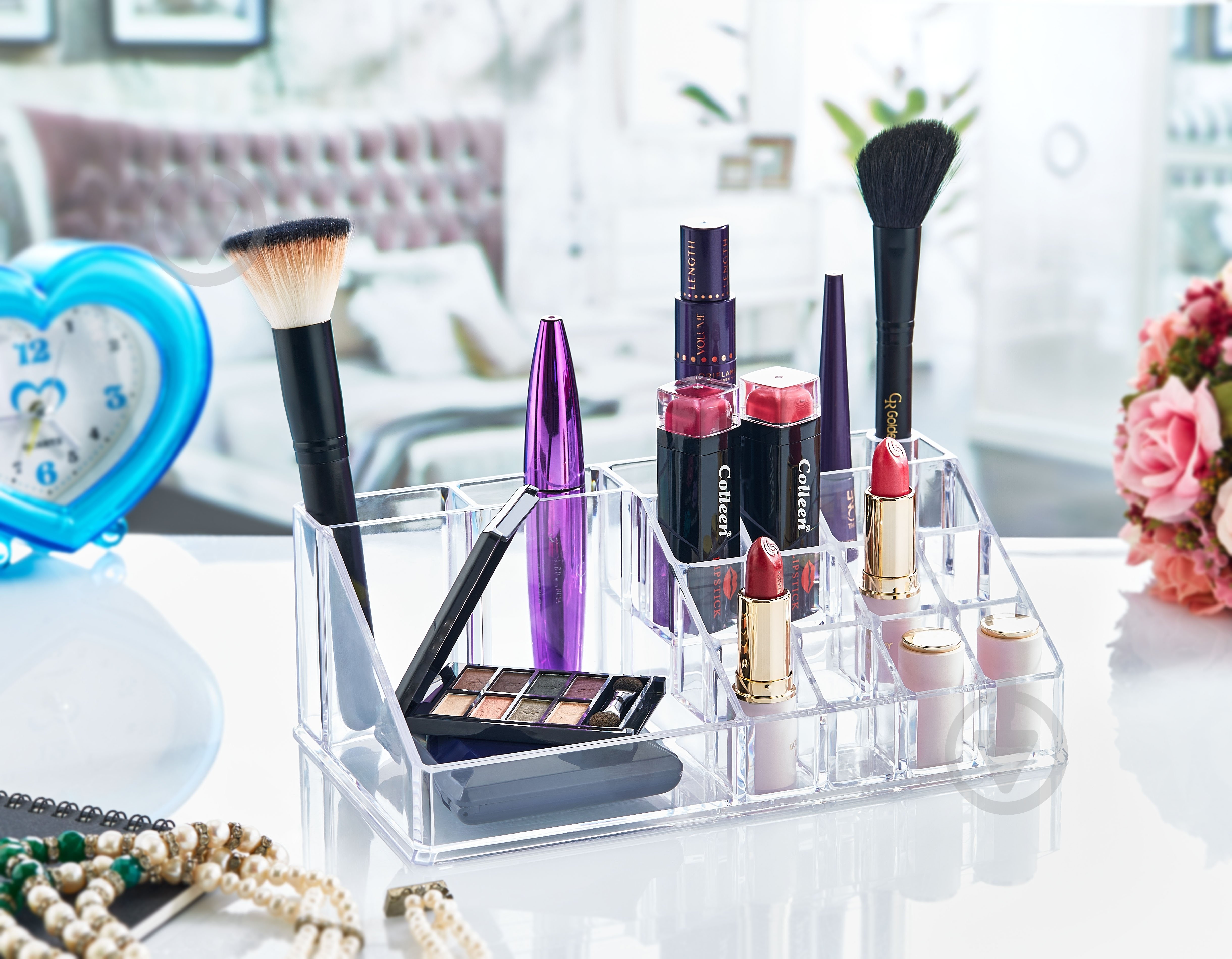 Органайзер BoxUp для косметики 12,5x22x8 см пластик прозрачный FT-001 - фото 2