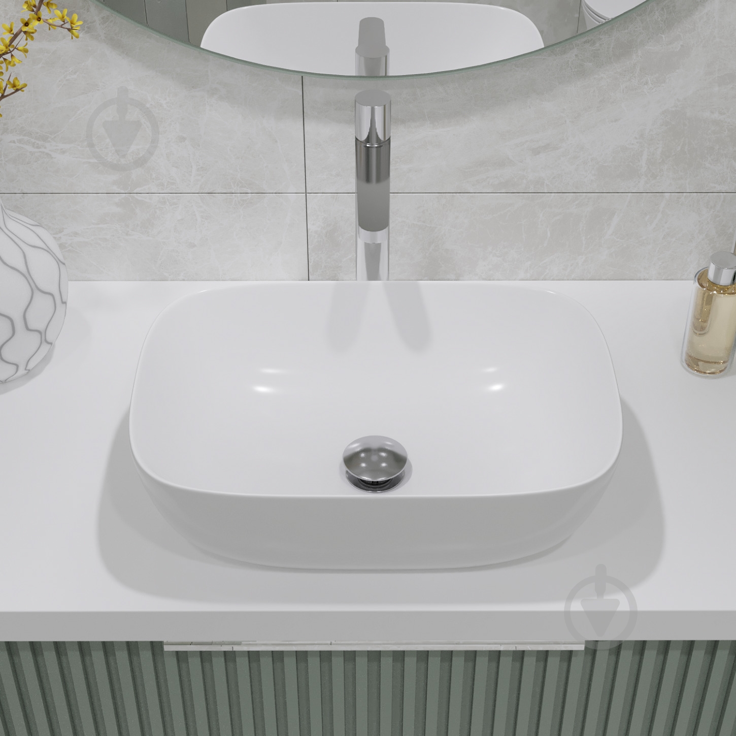 Умывальник Helmken 49346000 3 в 1: прямоугольный 46 см, с сифоном и донным клапаном Сlick-clack, черный матовый - фото 12 Умывальник Helmken 49346000 3 в 1: прямоугольный 46 см, с сифоном и донным клапаном Сlick-clack, черный матовый - фото 12