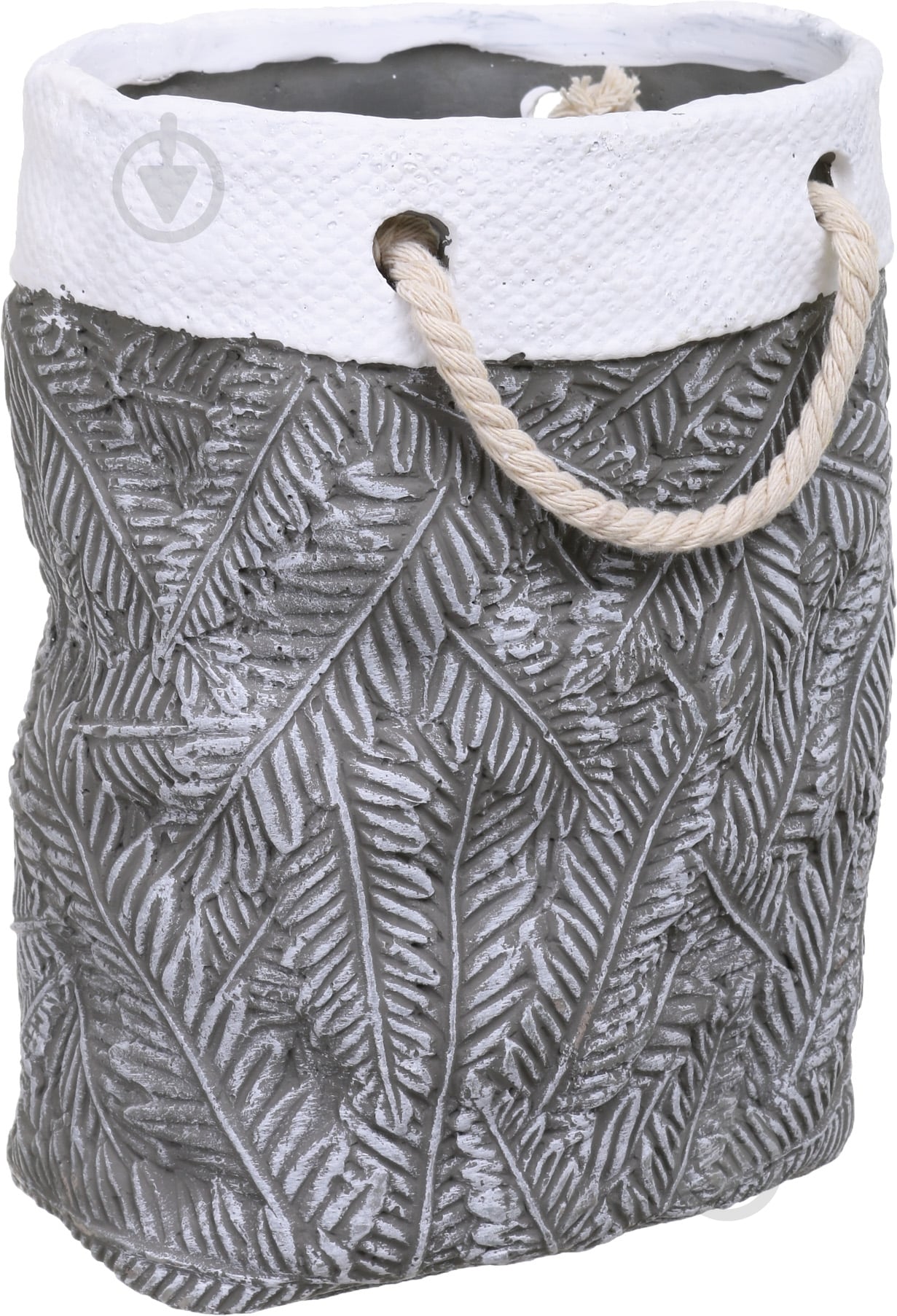 Кашпо Leaf 17,5х13,5х22 см сірий - фото 1