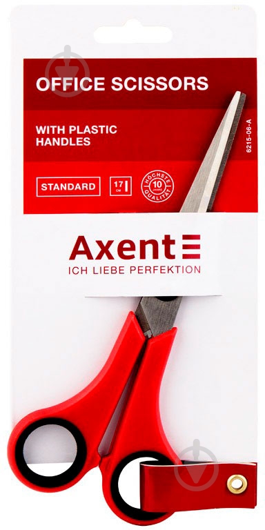 Ножницы Standard, 17 см, красные Axent - фото 2