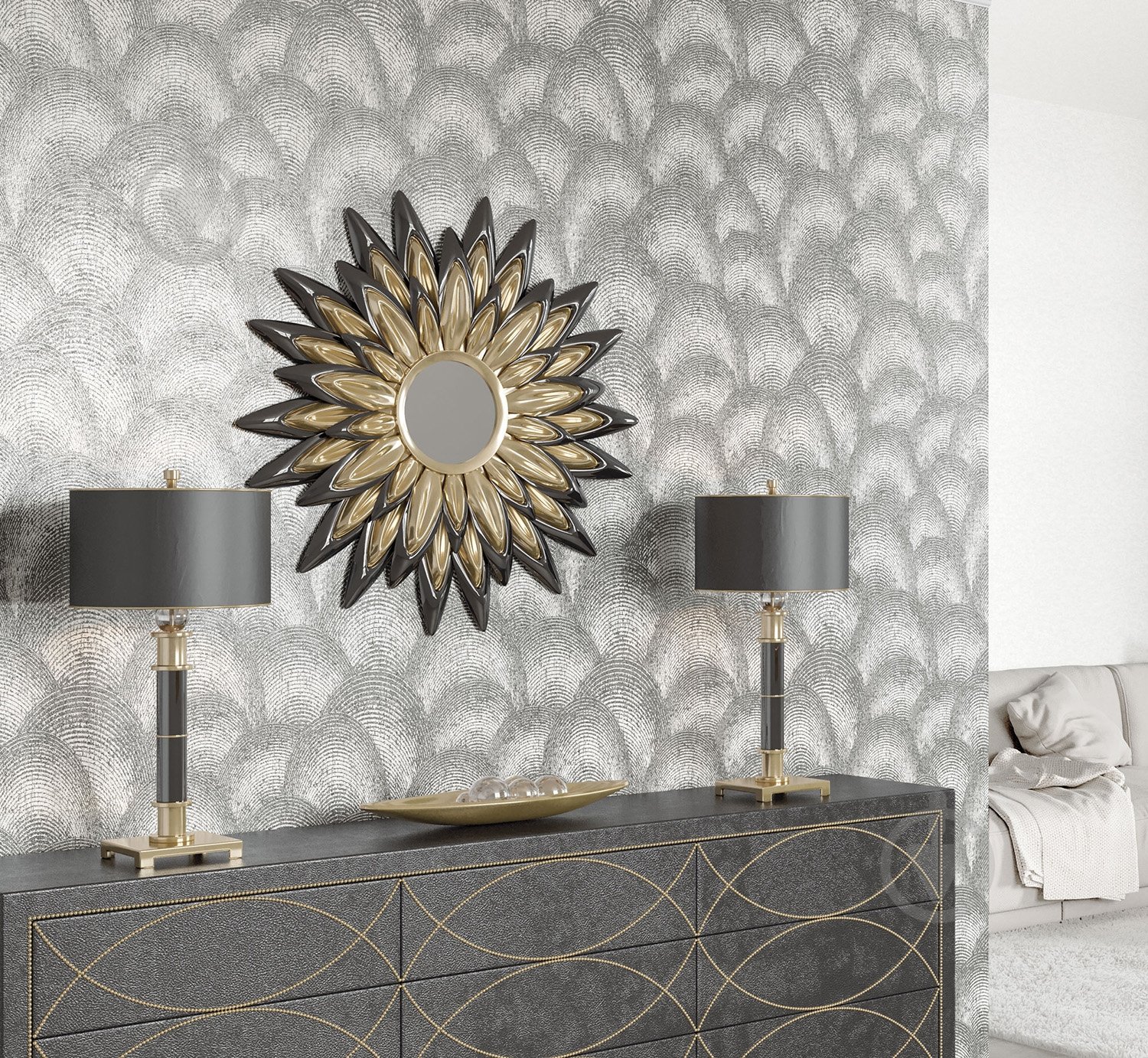 Обои виниловые горячего тиснения Sintra MONTEREY SHELL 404959 1,06x10,05 м - фото 2