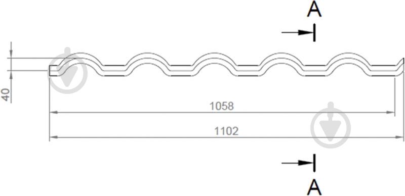 Лист композитної черепиці QUEENTILE Verona Terra-Cotta 1102x390 мм - фото 2