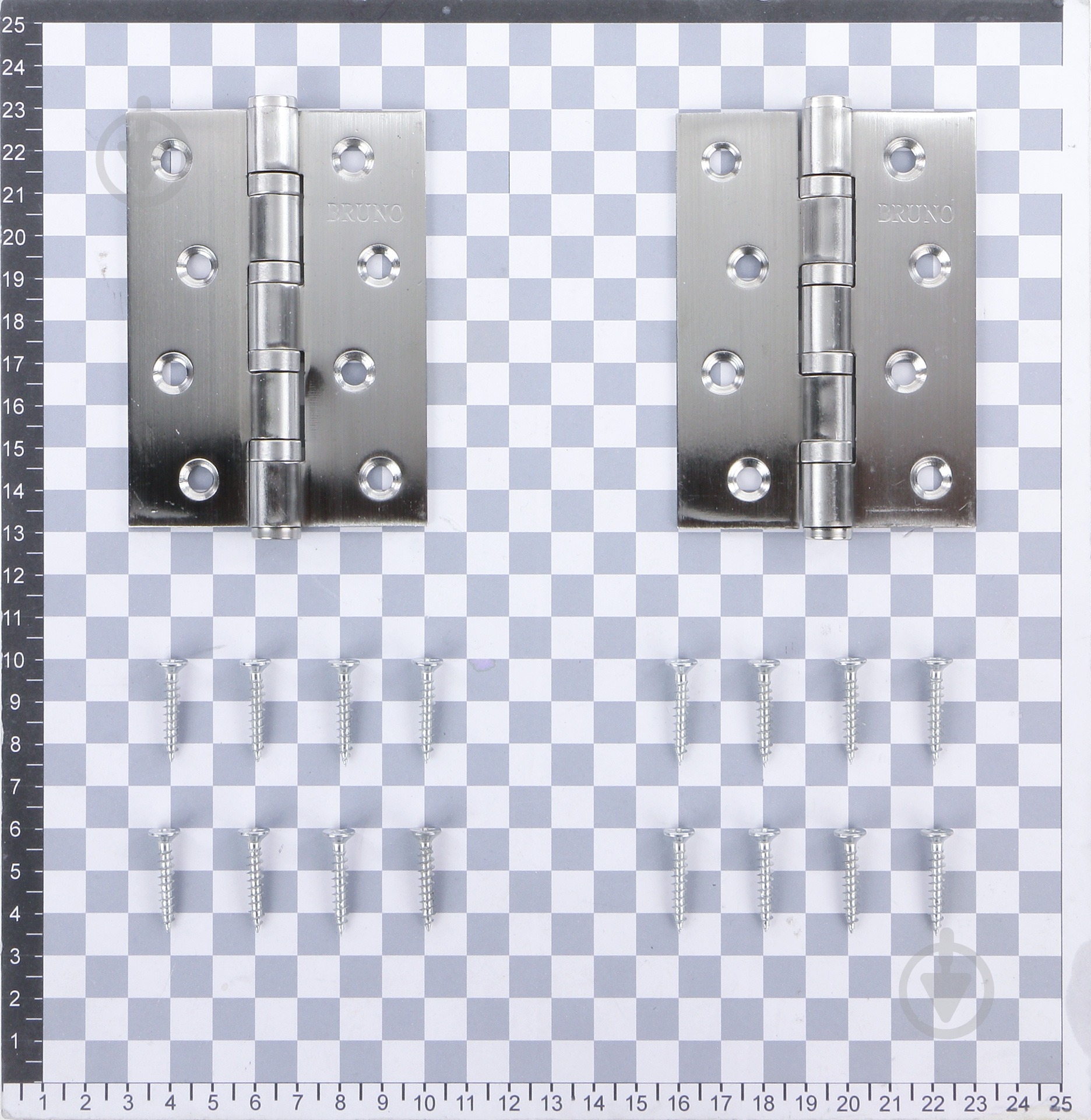 Петля Bruno 36250 100x75x2,5 мм нержавіюча сталь універсальна 2 шт. - фото 3 Петля Bruno 36250 100x75x2,5 мм нержавіюча сталь універсальна 2 шт. - фото 3